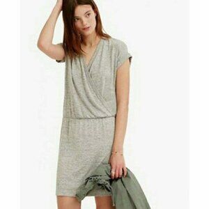 LOFT Lou & Grey Wrap Jersey Dress S Heather Gray Casual Sporty